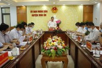 Chủ tịch UBND tỉnh làm việc với huyện Hoài Ân về tình hình kinh tế - xã hội quý I, nhiệm vụ trọng tâm quý II năm 2022