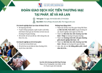 Mời tham gia Đoàn giao dịch xúc tiến thương mại tại Pháp, Bỉ và Hà Lan