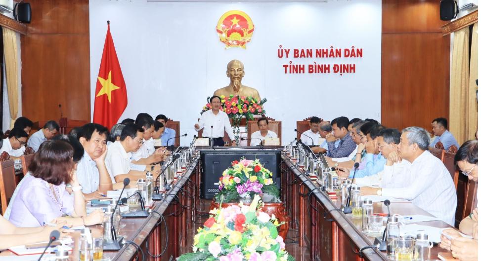 Quang cảnh hội nghị tại điểm cầu tỉnh Bình Định